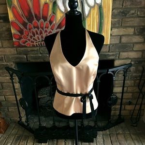 JOANNA CHEN Dressy Gold Halter Top